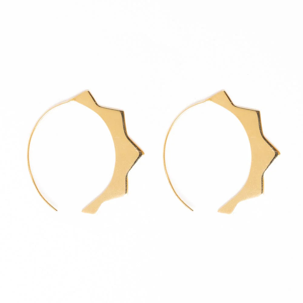 QUINN SUN THREADER EARRINGS BRASS