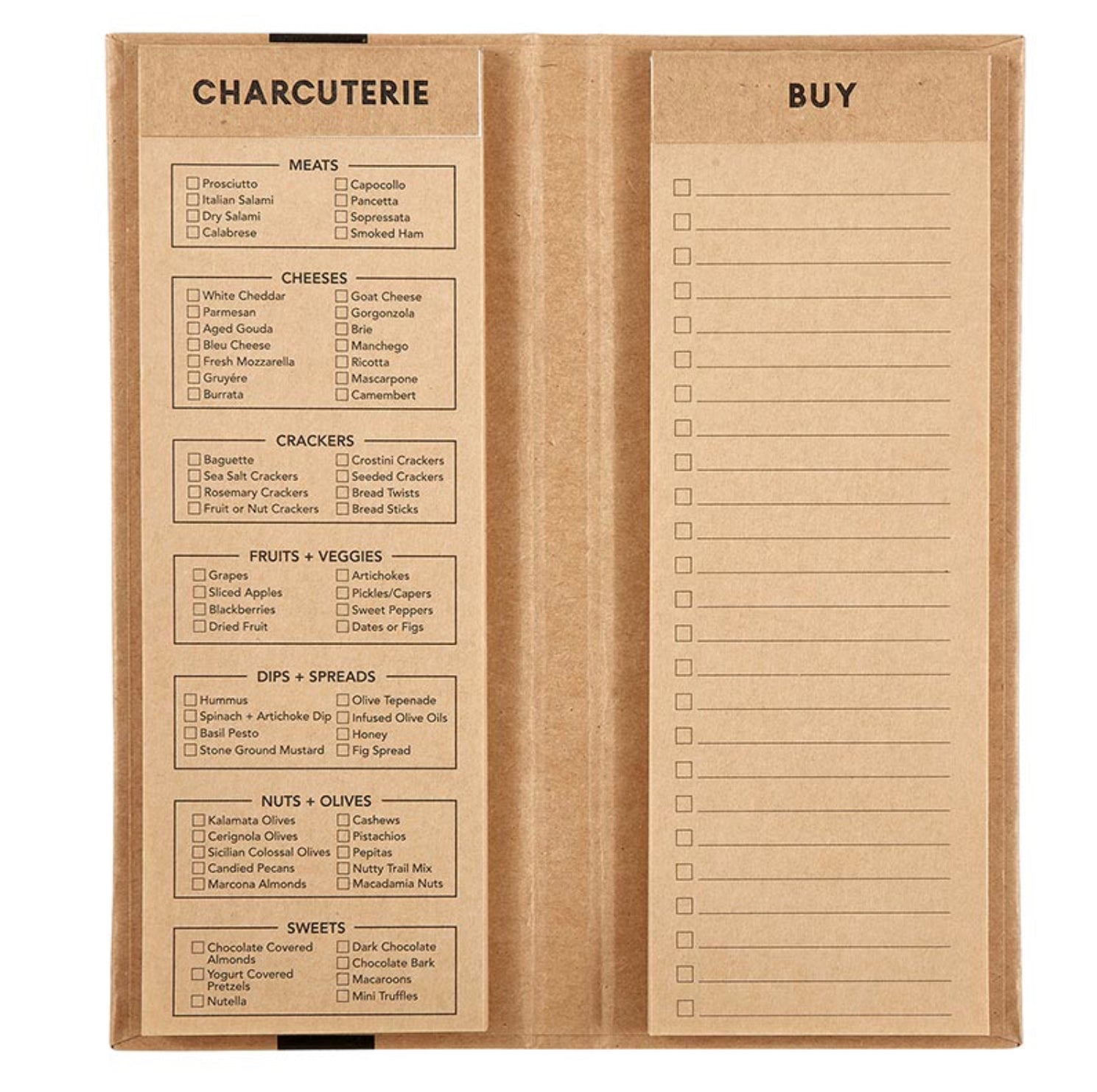Charcuterie List Pad - Kraft