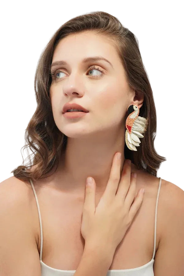 PEACHY PARROT EARRINGS