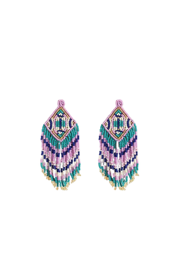 LUXE LILAC BEADED EARRINGS