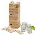 STUMBLING BLOCKS INCL 4 SHOT GLASS AND 60 WOODEN BLOCKS IN GIFT BOX