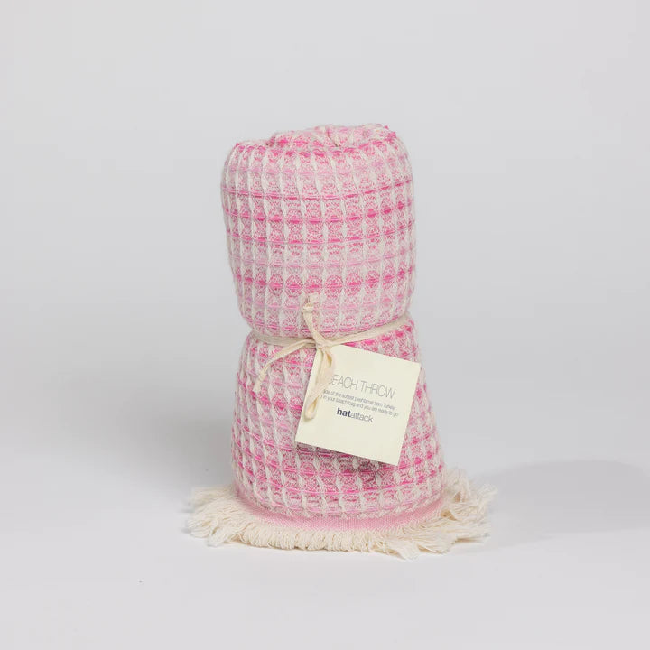 Waffle Beach Throw- PINK