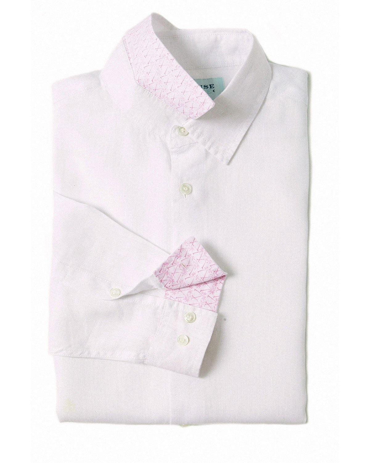 Men's Linen Plain White Shirt - Sax Style