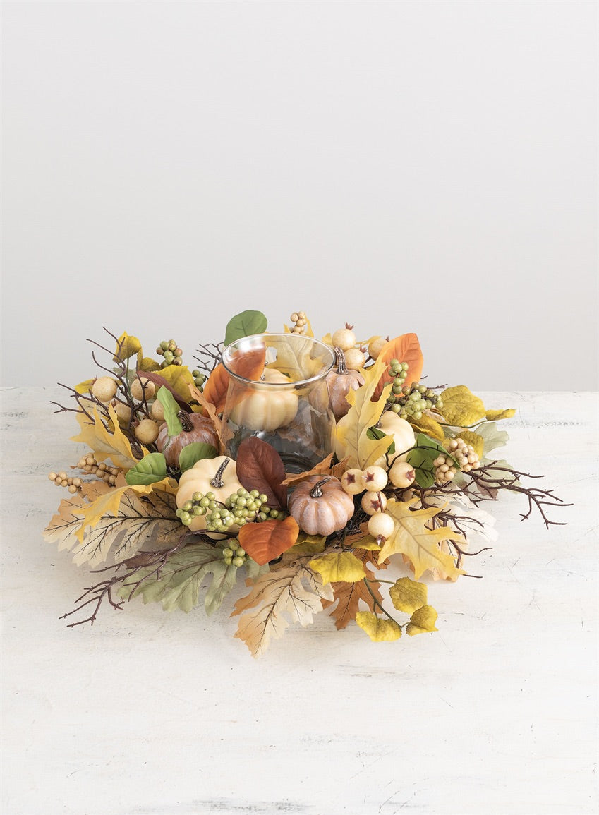PUMPKIN LEAF BERRY CENTERPIECE